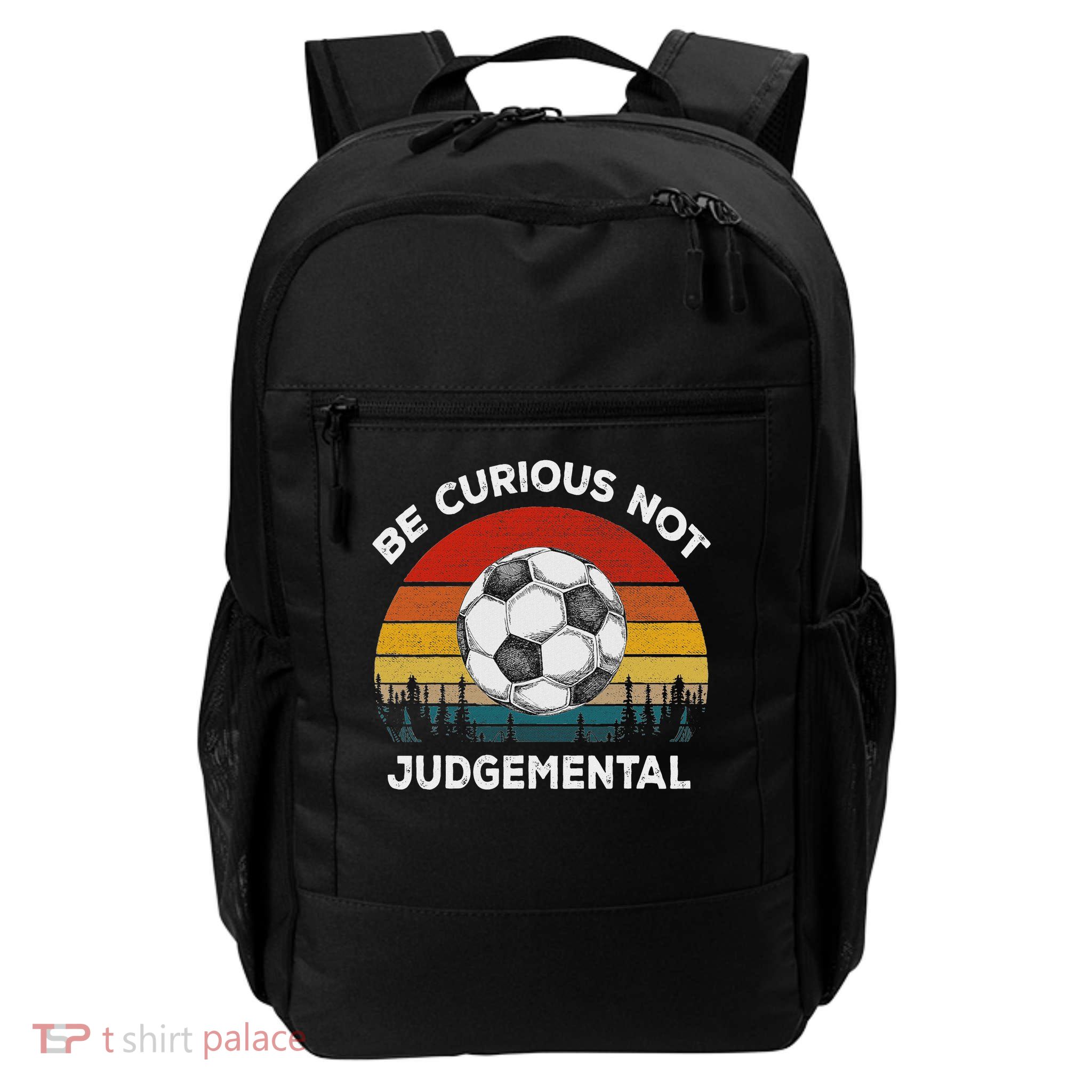 Vintage Be Curious Not Judgemental Inspirational Quote Backpack
