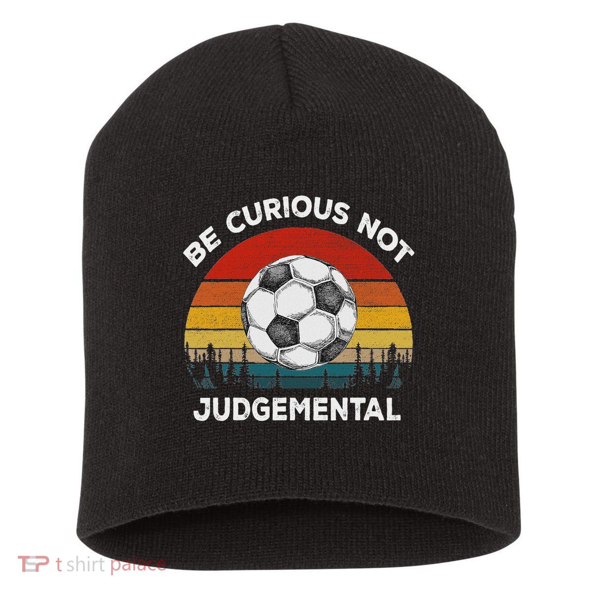 Vintage Be Curious Not Judgemental Inspirational Quote Short Acrylic Beanie