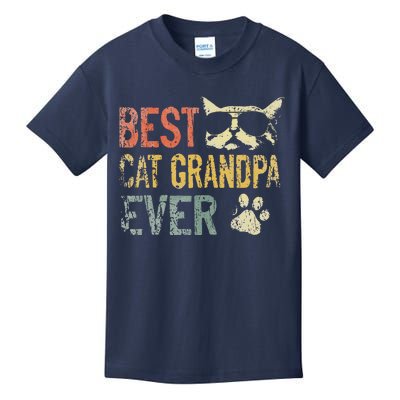 Vintage Best Cat Grandpa Ever Cat Grandpa Fathers D Kids T-Shirt