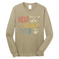 Vintage Best Cat Grandpa Ever Cat Grandpa Fathers D Long Sleeve Shirt