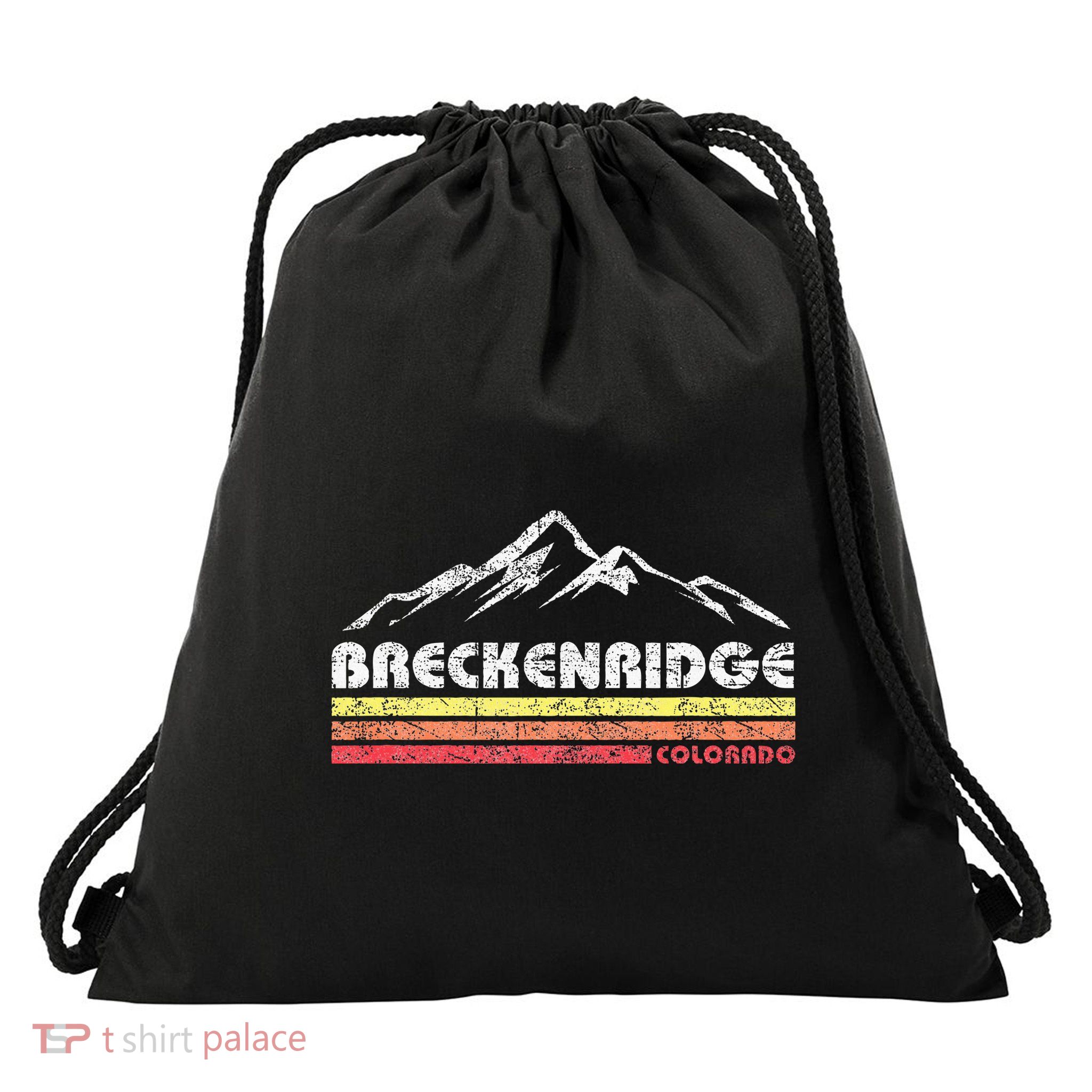 Vintage Breckenridge Colorado Throwback Retro Mountain Drawstring Bag