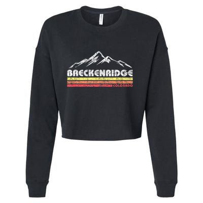 Vintage Breckenridge Colorado Throwback Retro Mountain Cropped Pullover Crew
