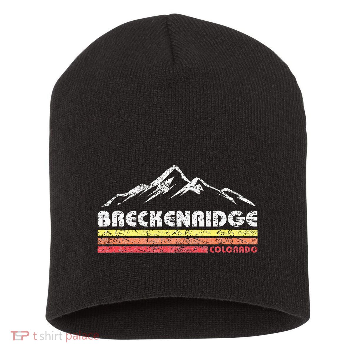 Vintage Breckenridge Colorado Throwback Retro Mountain Short Acrylic Beanie