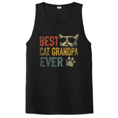 Vintage Best Cat Grandpa Ever Shirt Cat Grandpa Father's Day PosiCharge Competitor Tank