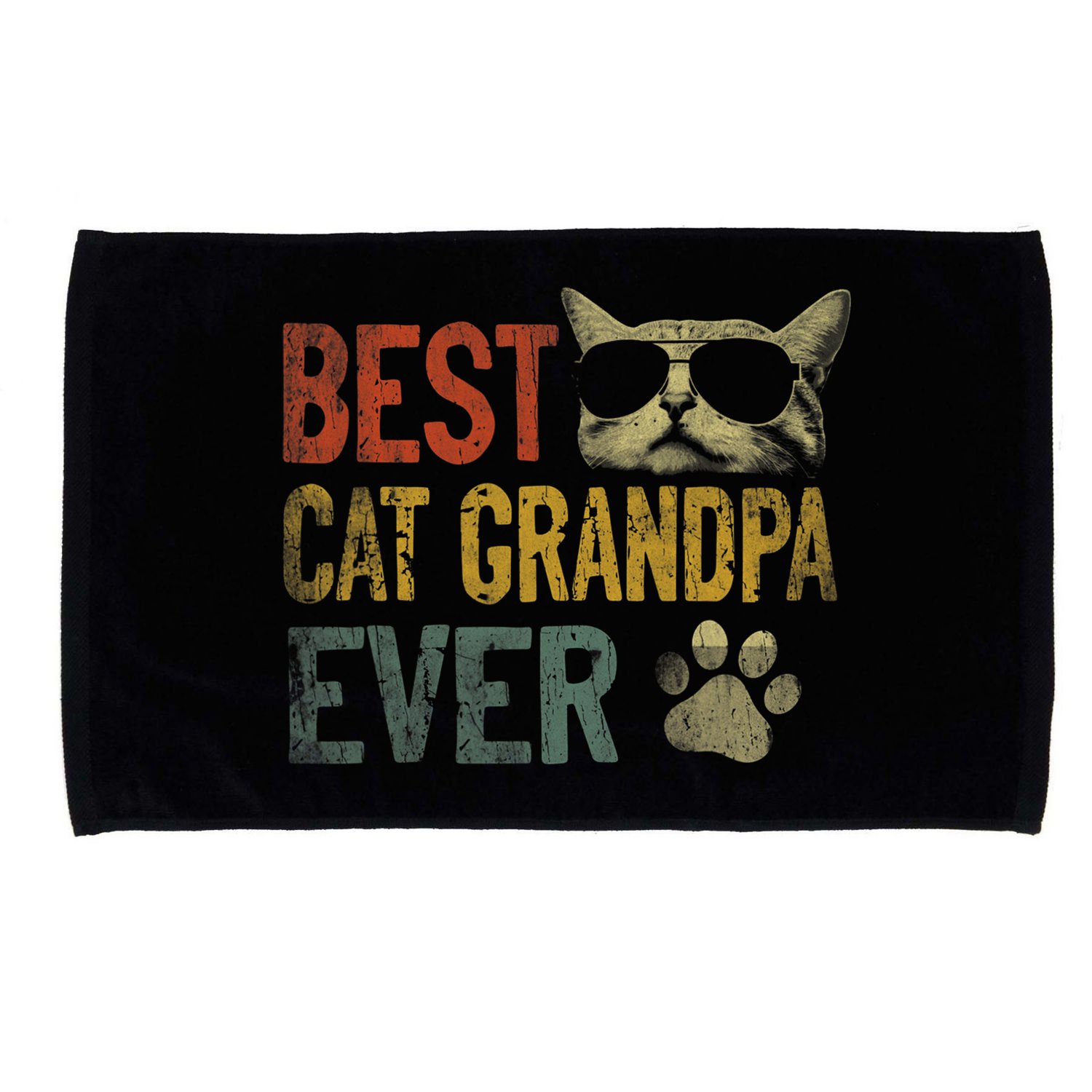 Vintage Best Cat Grandpa Ever Shirt Cat Grandpa Father's Day Microfiber Hand Towel