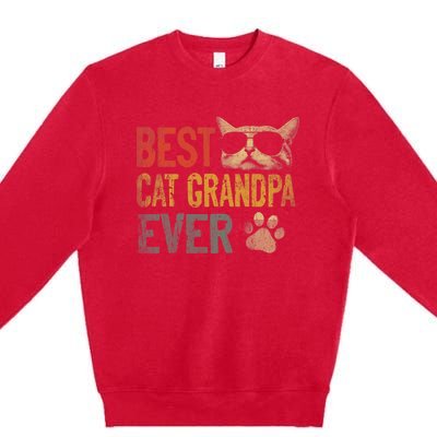 Vintage Best Cat Grandpa Ever Shirt Cat Grandpa Father's Day Premium Crewneck Sweatshirt