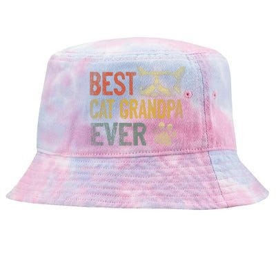 Vintage Best Cat Grandpa Ever Shirt Cat Grandpa Father's Day Tie-Dyed Bucket Hat