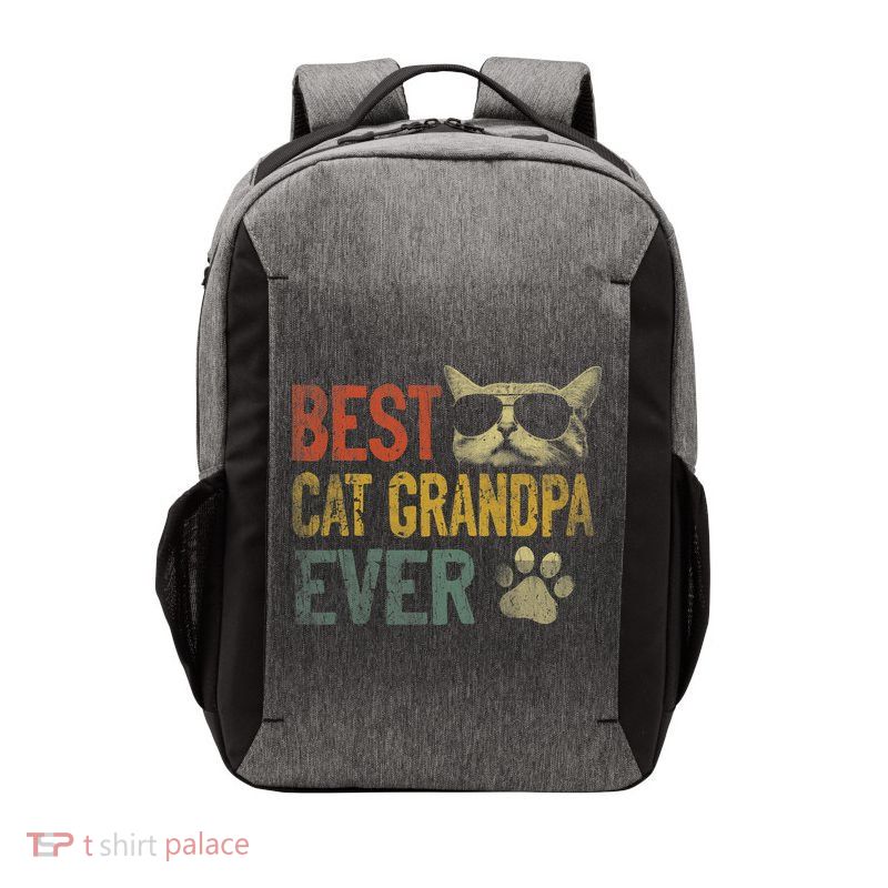 Vintage Best Cat Grandpa Ever Shirt Cat Grandpa Father's Day Vector Backpack