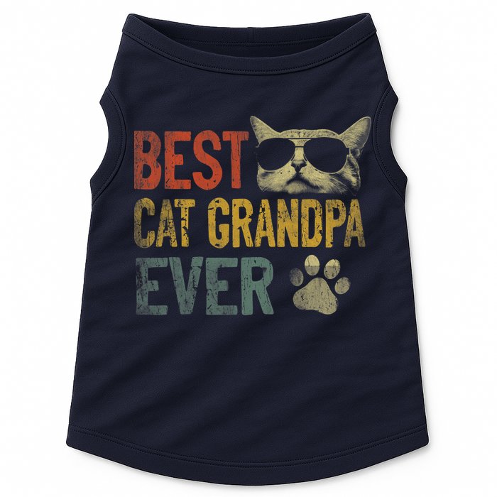 Vintage Best Cat Grandpa Ever Shirt Cat Grandpa Father's Day Doggie Tank