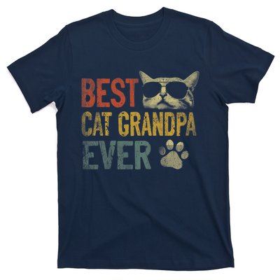 Vintage Best Cat Grandpa Ever Shirt Cat Grandpa Father's Day T-Shirt