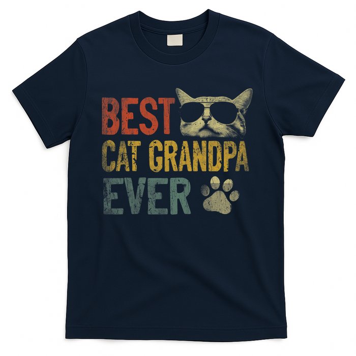 Vintage Best Cat Grandpa Ever Shirt Cat Grandpa Father's Day T-Shirt