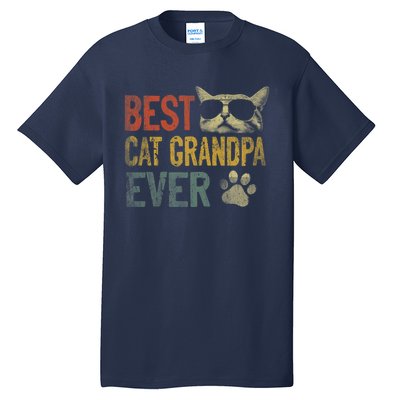 Vintage Best Cat Grandpa Ever Shirt Cat Grandpa Father's Day Tall T-Shirt