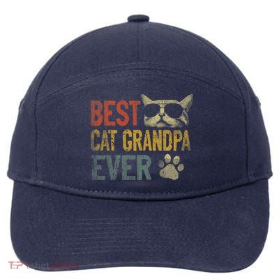 Vintage Best Cat Grandpa Ever Shirt Cat Grandpa Father's Day 7-Panel Snapback Hat