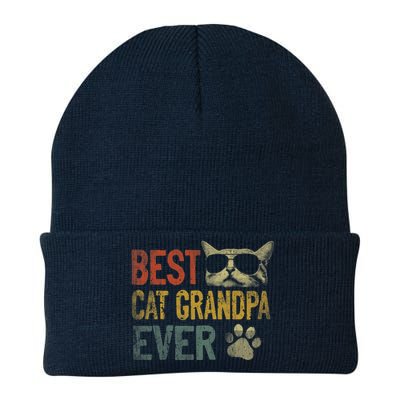 Vintage Best Cat Grandpa Ever Shirt Cat Grandpa Father's Day Knit Cap Winter Beanie