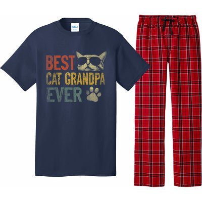 Vintage Best Cat Grandpa Ever Shirt Cat Grandpa Father's Day Pajama Set