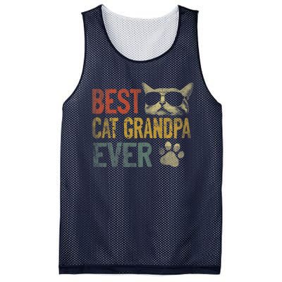 Vintage Best Cat Grandpa Ever Shirt Cat Grandpa Father's Day Mesh Reversible Basketball Jersey Tank