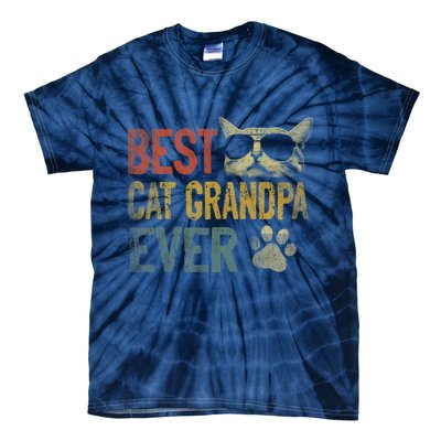 Vintage Best Cat Grandpa Ever Shirt Cat Grandpa Father's Day Tie-Dye T-Shirt