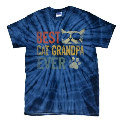 Vintage Best Cat Grandpa Ever Shirt Cat Grandpa Father's Day Tie-Dye T-Shirt