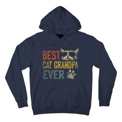 Vintage Best Cat Grandpa Ever Shirt Cat Grandpa Father's Day Tall Hoodie