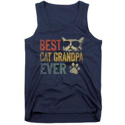 Vintage Best Cat Grandpa Ever Shirt Cat Grandpa Father's Day Tank Top