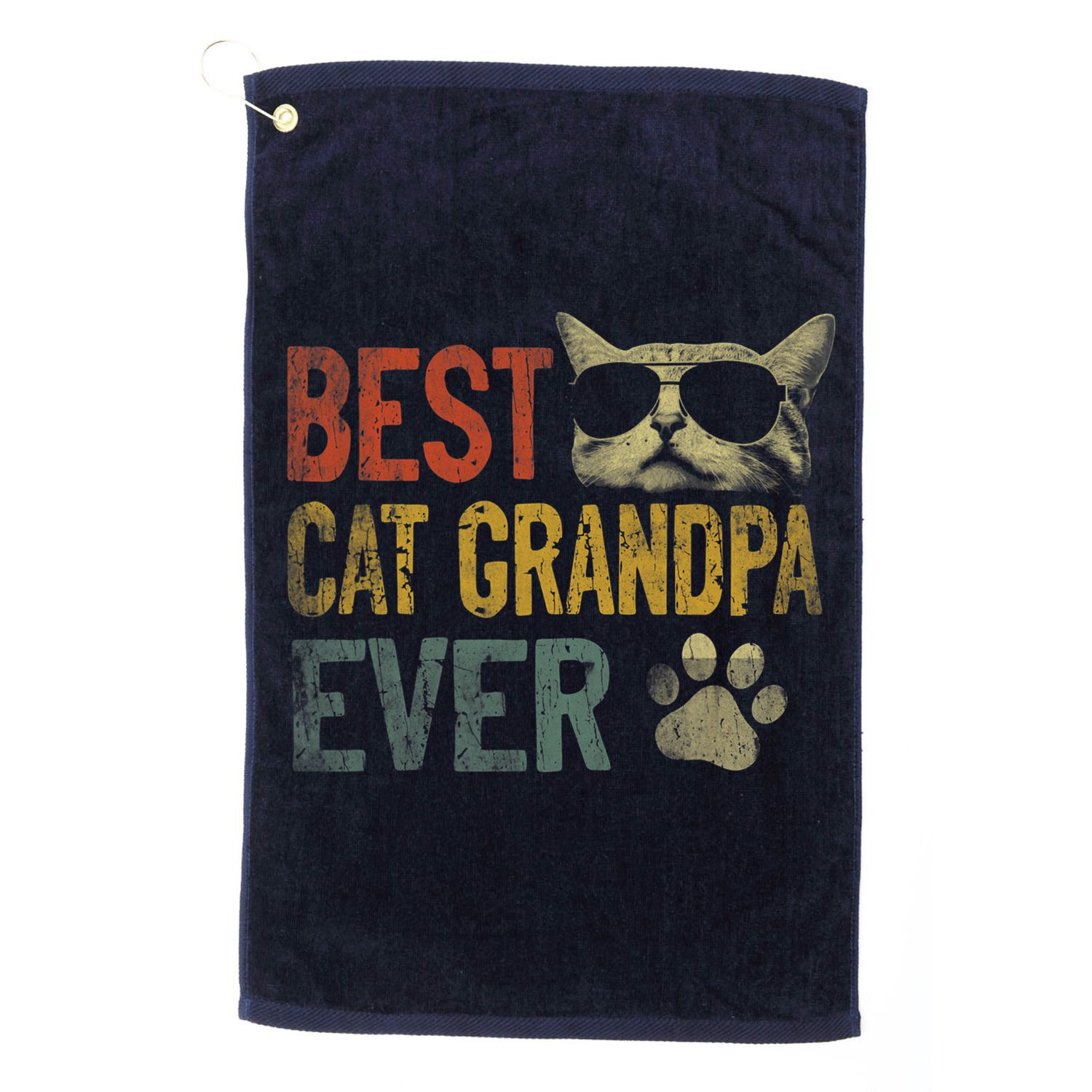 Vintage Best Cat Grandpa Ever Shirt Cat Grandpa Father's Day Golf Towel
