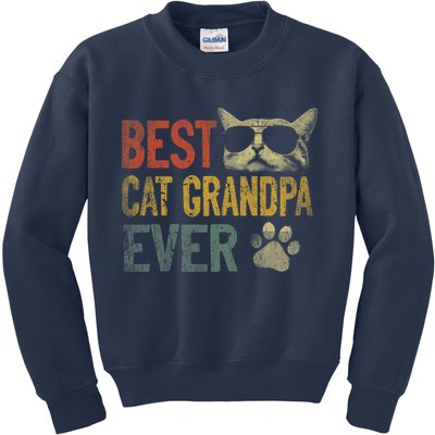 Vintage Best Cat Grandpa Ever Shirt Cat Grandpa Father's Day Kids Sweatshirt