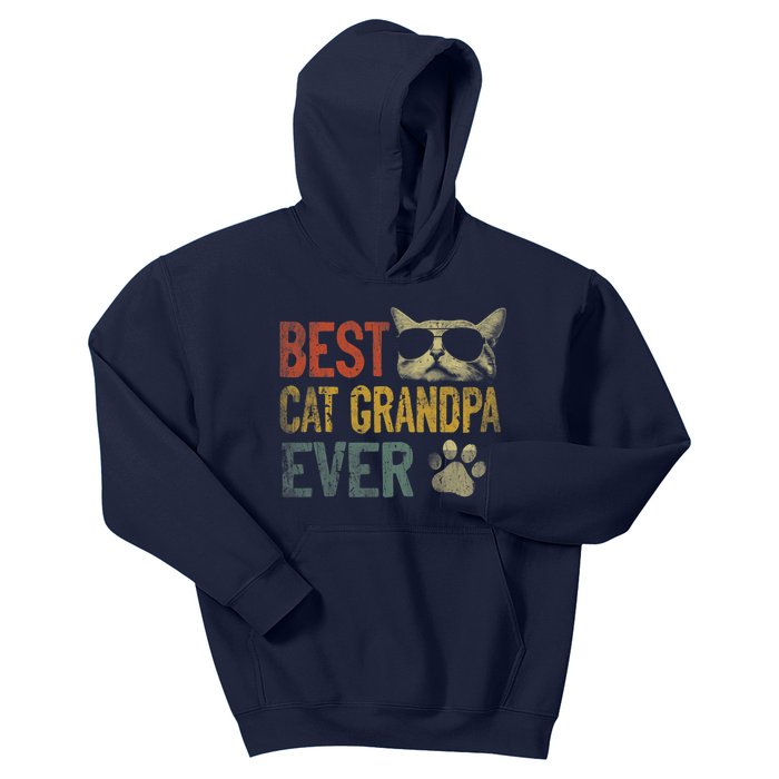 Vintage Best Cat Grandpa Ever Shirt Cat Grandpa Father's Day Kids Hoodie