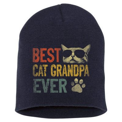 Vintage Best Cat Grandpa Ever Shirt Cat Grandpa Father's Day Short Acrylic Beanie