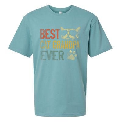 Vintage Best Cat Grandpa Ever Shirt Cat Grandpa Father's Day Sueded Cloud Jersey T-Shirt