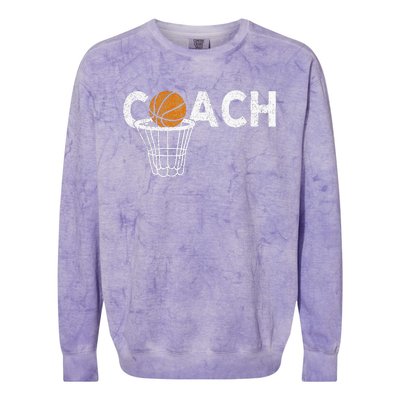 Vintage Basketball Coach Basketball Coaching Retro Colorblast Crewneck Sweatshirt