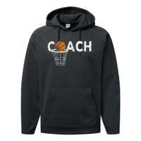 Vintage Basketball Coach Basketball Coaching Retro Performance Fleece Hoodie