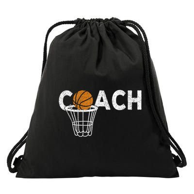 Vintage Basketball Coach Basketball Coaching Retro Drawstring Bag