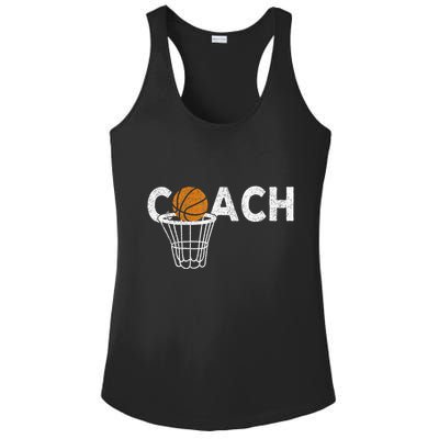 Vintage Basketball Coach Basketball Coaching Retro Ladies PosiCharge Competitor Racerback Tank