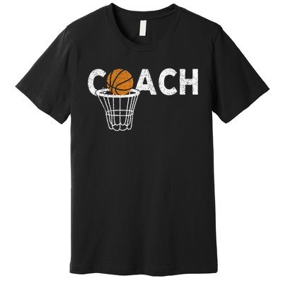 Vintage Basketball Coach Basketball Coaching Retro Premium T-Shirt