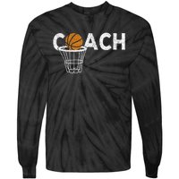 Vintage Basketball Coach Basketball Coaching Retro Tie-Dye Long Sleeve Shirt