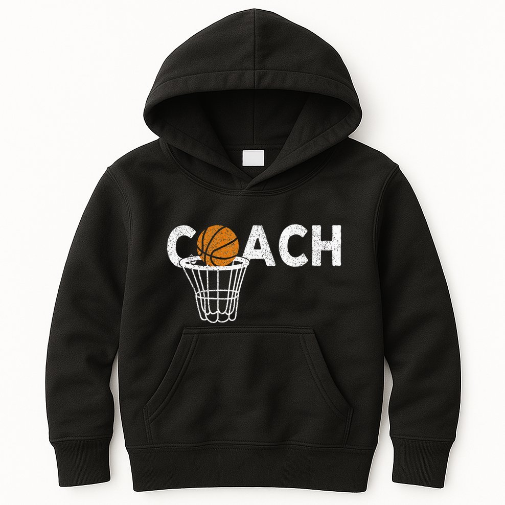 Vintage Basketball Coach Basketball Coaching Retro Kids Hoodie