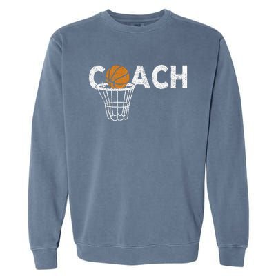 Vintage Basketball Coach Basketball Coaching Retro Garment-Dyed Sweatshirt