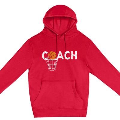 Vintage Basketball Coach Basketball Coaching Retro Premium Pullover Hoodie