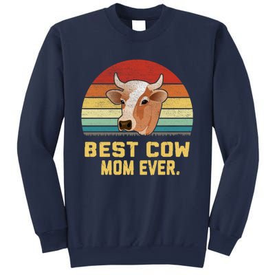 Vintage Best Cow Mom Ever Long Sweatshirt