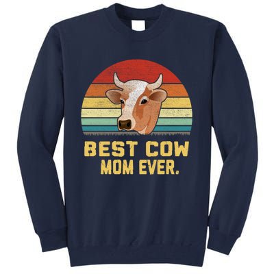 Vintage Best Cow Mom Ever Long Tall Sweatshirt