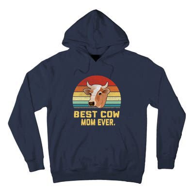 Vintage Best Cow Mom Ever Long Tall Hoodie