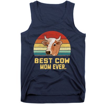 Vintage Best Cow Mom Ever Long Tank Top