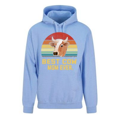 Vintage Best Cow Mom Ever Long Unisex Surf Hoodie