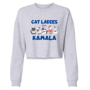 Vote Blue Cat Ladies For Kamala 2024 Presidential Election Cropped Pullover Crew