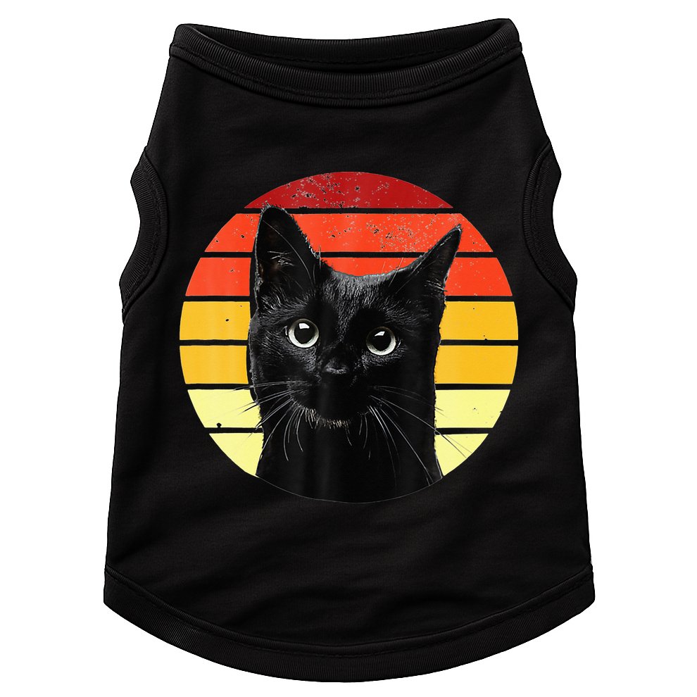 Vintage Black Cat Retro Style Cats Lover Gifts Kitten Lover Doggie Tank