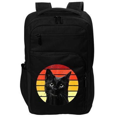 Vintage Black Cat Retro Style Cats Lover Gifts Kitten Lover Impact Tech Backpack