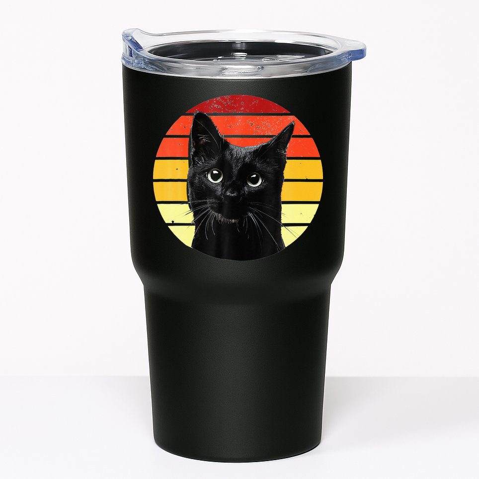 Vintage Black Cat Retro Style Cats Lover Gifts Kitten Lover Tumbler