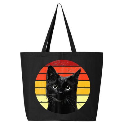 Vintage Black Cat Retro Style Cats Lover Gifts Kitten Lover 25L Jumbo Tote