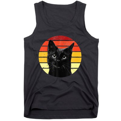 Vintage Black Cat Retro Style Cats Lover Gifts Kitten Lover Tank Top