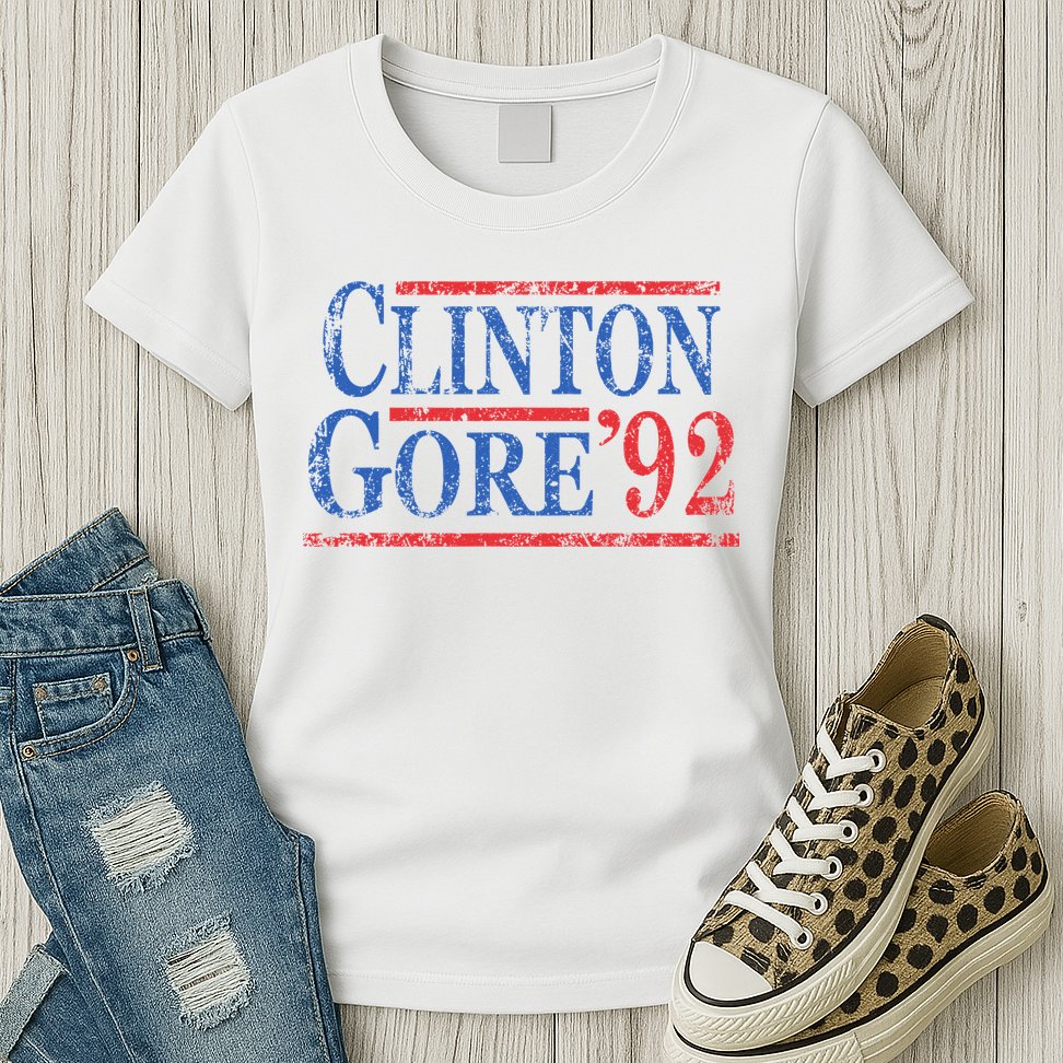 Vintage Bill Clinton Al Gore 1992 Womens T-Shirt